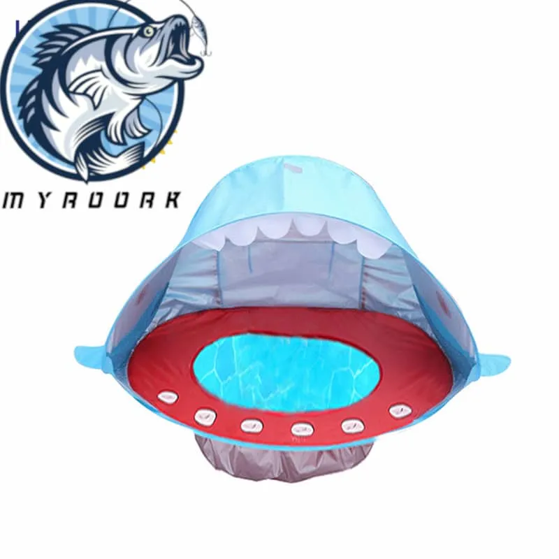 Shark and Pool Swimming, UV-Protective UV for Kids Shape Blue Tent